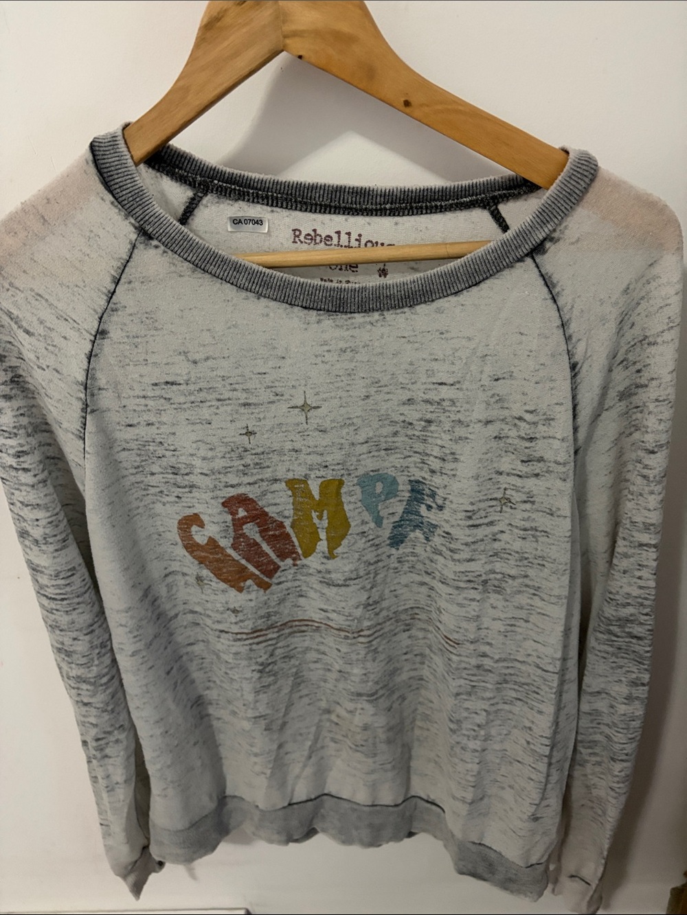 Rebellion Cream Pullover Sweatshirt with Multicolor CAMP Graphic